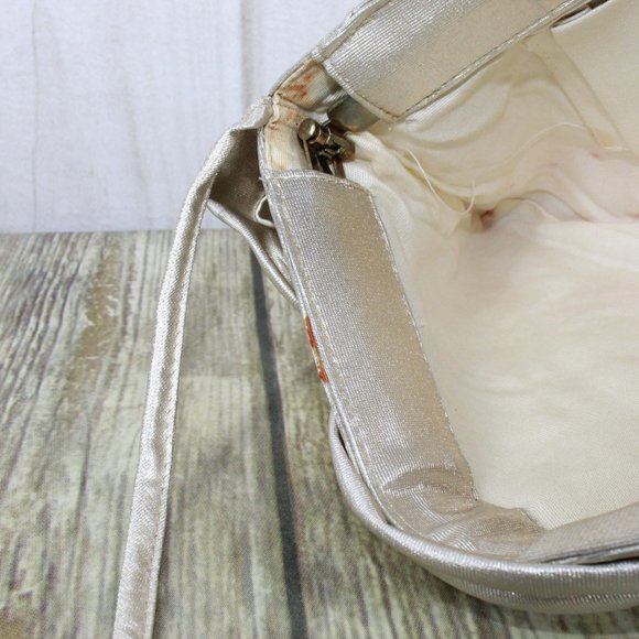 Vintage La Regale Silver Acetate Handmade Purse Evening Bag - Picture 12 of 13